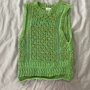 Green knitted Sweater Vest